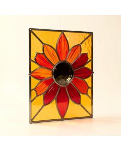 Tiffany Glass Sunflower Window Panel (synthetic illustration; no displayed measurements)