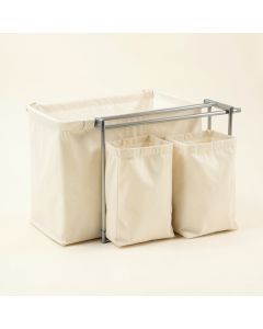 Briar Crest Laundry Sorting Station With Plain Removable Bags - Ivory (synthetic illustration; no displayed measurements)