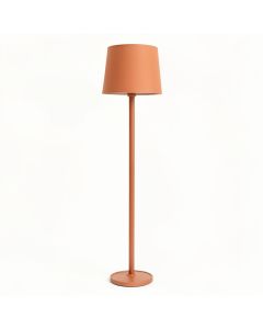 Maple Bridge Floor Lamp With A Plain Fabric Shade - Terracotta (synthetic illustration; no displayed measurements)