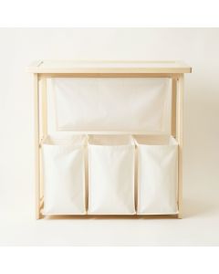 Reed Brook Laundry Sorting Station With Plain Removable Bags - Ivory (synthetic illustration; no displayed measurements)
