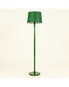 Willow Arc Floor Lamp With A Plain Fabric Shade - Green (synthetic illustration; no displayed measurements)