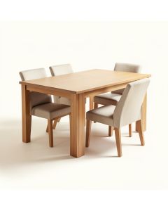 Halee Butterfly Leaf Rubberwood Solid Wood Dining Set (synthetic illustration; no displayed measurements)