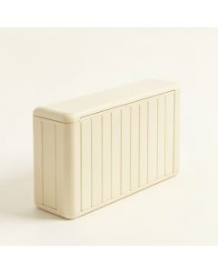 Cedar Bridge Narrow Outdoor Storage Bench - Cream (synthetic illustration; no displayed measurements)