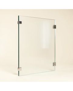 Fluted 34 '' W X 78 '' H Frameless Fixed Glass Panel (synthetic illustration; no displayed measurements)