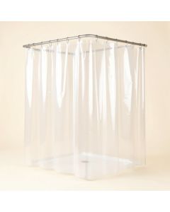 Waterproof Vinyl Single Shower Curtain + Hooks (synthetic illustration; no displayed measurements)
