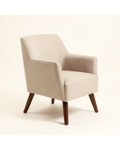 Padillo Linen Upholstered Dining Chair In Beige (synthetic illustration; no displayed measurements)