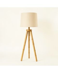Reed Bluff Floor Lamp With A Plain Fabric Shade - Beige (synthetic illustration; no displayed measurements)