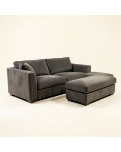 Glosco 81 '' Wide Microfiber/Microsuede Reversible Sofa & Chaise With Ottoman (synthetic illustration; no displayed measurements)