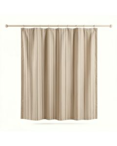 Flint Crossing Shower Curtain Hanging Flat From A Plain Rod - Beige (synthetic illustration; no displayed measurements)