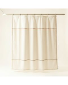 Slate Canyon Shower Curtain Hanging Flat From A Plain Rod - Cream (synthetic illustration; no displayed measurements)