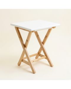 Ash Crest Compact Balcony Table - White (synthetic illustration; no displayed measurements)