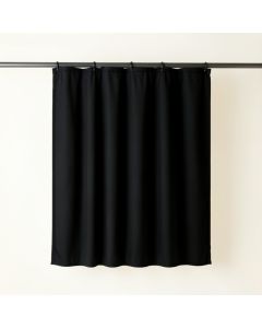 Fern Crossing Shower Curtain Hanging Flat From A Plain Rod - Black (synthetic illustration; no displayed measurements)