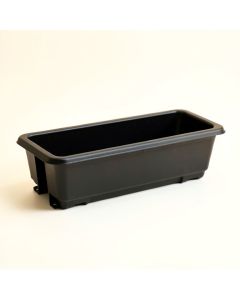 Sage Arc Empty Railing Planter With Integral Brackets - Black (synthetic illustration; no displayed measurements)