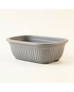 Alder Crossing Empty Railing Planter With Integral Brackets - Gray (synthetic illustration; no displayed measurements)