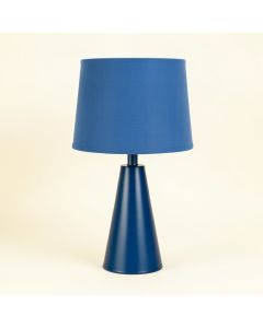 Bay Bend Table Lamp With A Plain Fabric Shade - Blue (synthetic illustration; no displayed measurements)