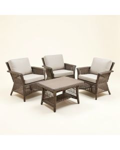 4 Pcs Outdoor Patio Furniture Set Table Chair Sofa Cushioned Seat Garden (synthetic illustration; no displayed measurements)