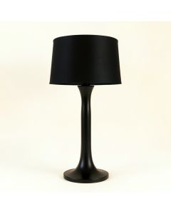 Fern Bridge Floor Lamp With A Plain Fabric Shade - Black (synthetic illustration; no displayed measurements)