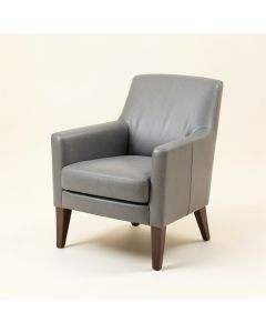 Erissa Leather Upholstered Dining Chair In Gray (synthetic illustration; no displayed measurements)