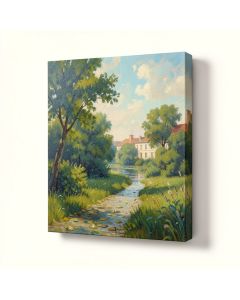 Chapelton At Argenteuil Claude Monet Framed Oil Painting Print On Wrapped Canvas (synthetic illustration; no displayed measurements)