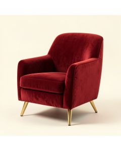 Modern Soft Velvet Material Red Ergonomics Accent Chair (synthetic illustration; no displayed measurements)