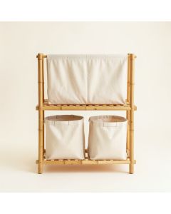 Bay Bridge Laundry Sorting Station With Plain Removable Bags - Beige (synthetic illustration; no displayed measurements)