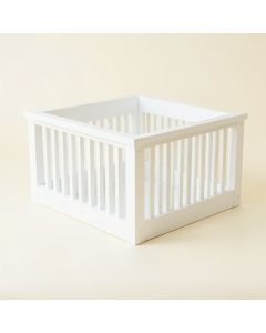 Linden Bend Empty Furniture-Style Pet Crate - White (synthetic illustration; no displayed measurements)