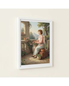 Pausing In A Novel - Unframed Print (synthetic illustration; no displayed measurements)