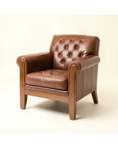 Berbor 43 '' Wide Tufted Leather Match Armchair (synthetic illustration; no displayed measurements)
