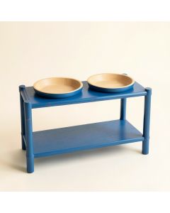 Vale Canyon Pet Feeding Stand With Two Plain Empty Bowls - Blue (synthetic illustration; no displayed measurements)
