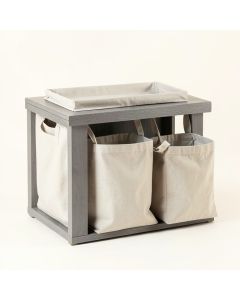Stone Arc Laundry Sorting Station With Plain Removable Bags - Gray (synthetic illustration; no displayed measurements)