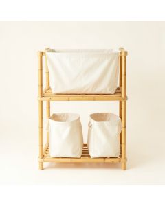 Ash Branch Laundry Sorting Station With Plain Removable Bags - Ivory (synthetic illustration; no displayed measurements)