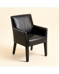 Jabraylon Faux Leather Upholstered Dining Chair In Black (synthetic illustration; no displayed measurements)