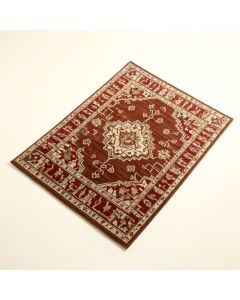 Duras Geometric Power Loom Brown/Red/Beige Area Rug Set (synthetic illustration; no displayed measurements)