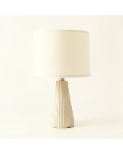 Juniper Bluff Table Lamp With A Plain Fabric Shade - Ivory (synthetic illustration; no displayed measurements)