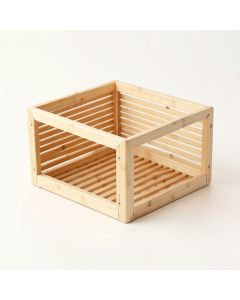 Oak Edge Empty Furniture-Style Litter Enclosure - Beige (synthetic illustration; no displayed measurements)