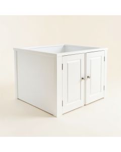 Ash Arc Empty Furniture-Style Litter Enclosure (synthetic illustration; no displayed measurements)