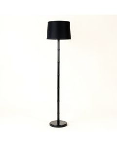 Heath Arc Floor Lamp With A Plain Fabric Shade (synthetic illustration; no displayed measurements)