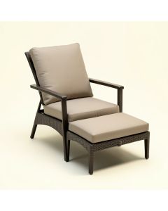 Danesh Patio Chair With Cushions And Ottoman (synthetic illustration; no displayed measurements)