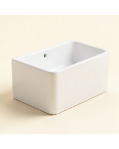 White Ceramic Rectangular Vessel Bathroom Sink (synthetic illustration; no displayed measurements)