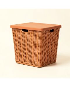 Vale Branch Laundry Hamper - Terracotta (synthetic illustration; no displayed measurements)