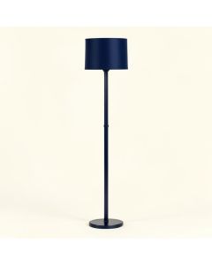 Heath Crest Floor Lamp With A Plain Fabric Shade - Navy (synthetic illustration; no displayed measurements)