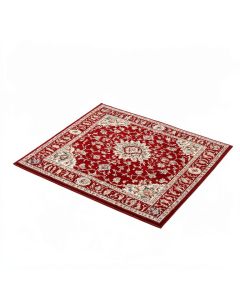 Bayern Machine Made Power Loom Wool And Polyester Red/White Area Rug (synthetic illustration; no displayed measurements)