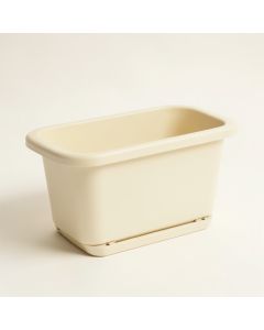 Harbor Bend Empty Railing Planter With Integral Brackets - Ivory (synthetic illustration; no displayed measurements)
