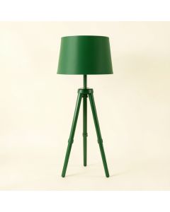 Hazel Crossing Floor Lamp With A Plain Fabric Shade - Green (synthetic illustration; no displayed measurements)