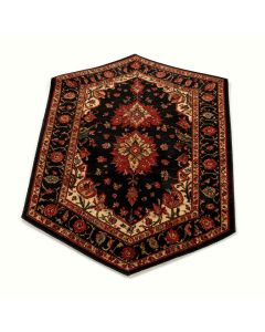 Belgrade Machine Made Power Loom Wool And Polyester Black/Red/Brown Area Rug (synthetic illustration; no displayed measurements)