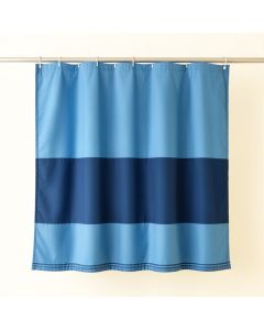 Brook Canyon Shower Curtain Hanging Flat From A Plain Rod - Blue (synthetic illustration; no displayed measurements)