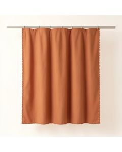 Maple Dell Shower Curtain Hanging Flat From A Plain Rod - Terracotta (synthetic illustration; no displayed measurements)