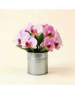 Orchid Floral Arrangement\Tin Pot (synthetic illustration; no displayed measurements)