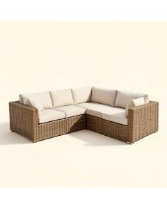 Contemporary Patio Sectional With Cushions (synthetic illustration; no displayed measurements)