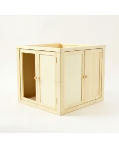 Spruce Crest Empty Furniture-Style Litter Enclosure - Cream (synthetic illustration; no displayed measurements)